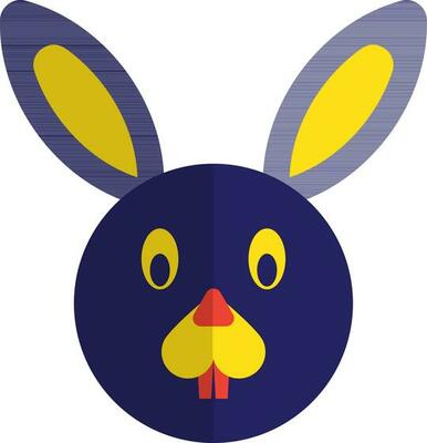 Character of a rabbit in flat style.