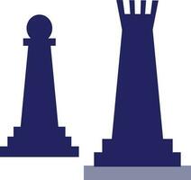 Two chess icon made by blue color. vector