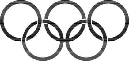 Silhouette style of olympic ring icon in isolated. vector
