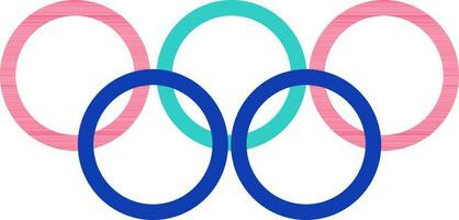 Color style of olympic ring icon in isolated. vector