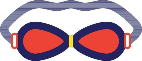 Blue and orange swimming goggles. vector