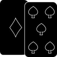 Glyph style of playing card icon in isolated. vector