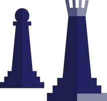 Two chess icon made by blue color. vector