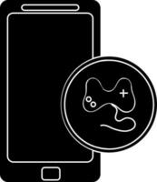 Smartphone with game remote icon in isolated. vector