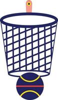 Flat style basket with ball. vector