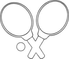 Pair of ping pong racket and ball for sport concept. vector