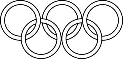 Olympic ring icon in stroke style for game concept. vector