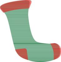 Christmas socks with green and red color composition. vector