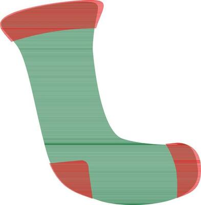 Christmas socks with green and red color composition.