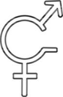 Male and Female gender symbol. vector