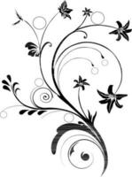 Floral pattern abstract design in black color. vector