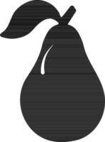 Pear symbol in black color, Flat style. vector