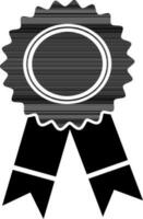 Flat style badge with ribbon icon. vector