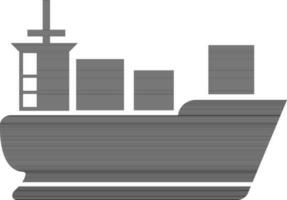 Flat illustration of a ship boat. vector