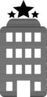 Vector flat building icon with three stars.