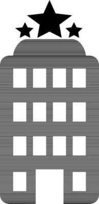 Vector flat building icon with three stars.