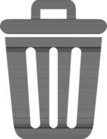 Flat style icon of a dustbin. vector