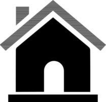 Hut in black and white color. vector