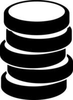 Black and white coin stack. vector