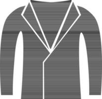 plano estilo, negro y blanco ilustración de chaqueta de sport o chaqueta. vector