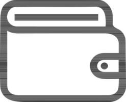 Wallet in black and white color. vector