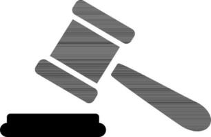 Judge gavel in black and white color. vector