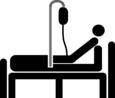 Vector Patient icon in black color.