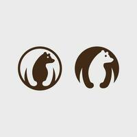 oso logo y animal vector diseño gráfico ilustración