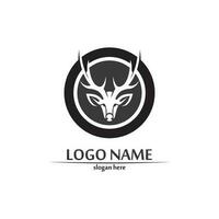 deer logo animal and mammal design and graphic vector