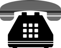 Glyph icon of Telephone in black and white. vector