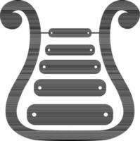 Glyph icon of bell lyre in black color. vector