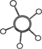 Glyph icon of molecule in flat style. vector