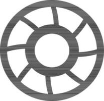 Black circular element in flat style. vector