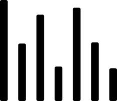 Black bar chart icon in flat style. vector