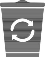 Glyph icon of trash bin. vector