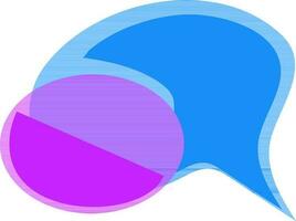 Speech bubble shape ribbon in purple and blue color. vector