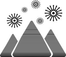 Isolated snowfakes icon with mountain. vector