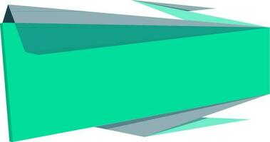 Paper origami style ribbon in green color. vector