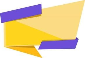 Polygonal shape ribbon in purple and yellow combination. vector