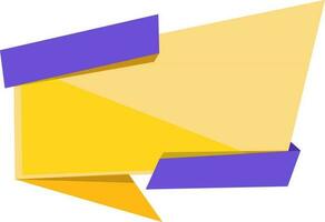 Polygonal shape ribbon in purple and yellow combination. vector