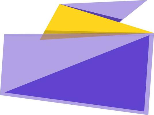 Ribbon illustration in purple and yellow color combination.