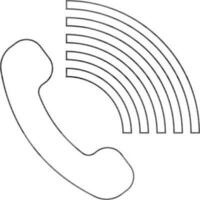 Black line art phone on white background. vector