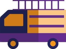 Fire truck in blue, purple and orange color. vector