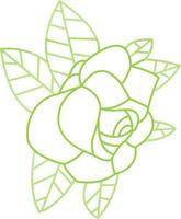 Line art illustration of rose flower. vector