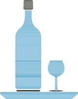 Illustration of Wine Bottle and Glass. vector