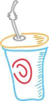 Doodle icon of soft drink. vector