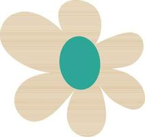 Flat doodle icon of flower. vector