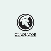 Spartan helmet, gladiator logo template vector icon design, head icon of warriors, soldier