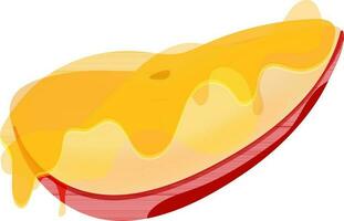 Glossy slice of apple. vector