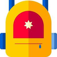 Vector illustration of colorful backpack icon.